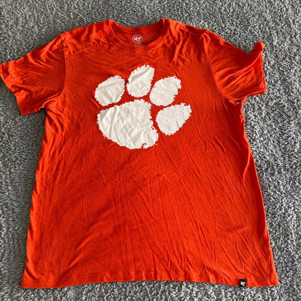 Clemson Tigers 47 Brand NCAA Orange Paw Logo T-Shirt Mens X-Large